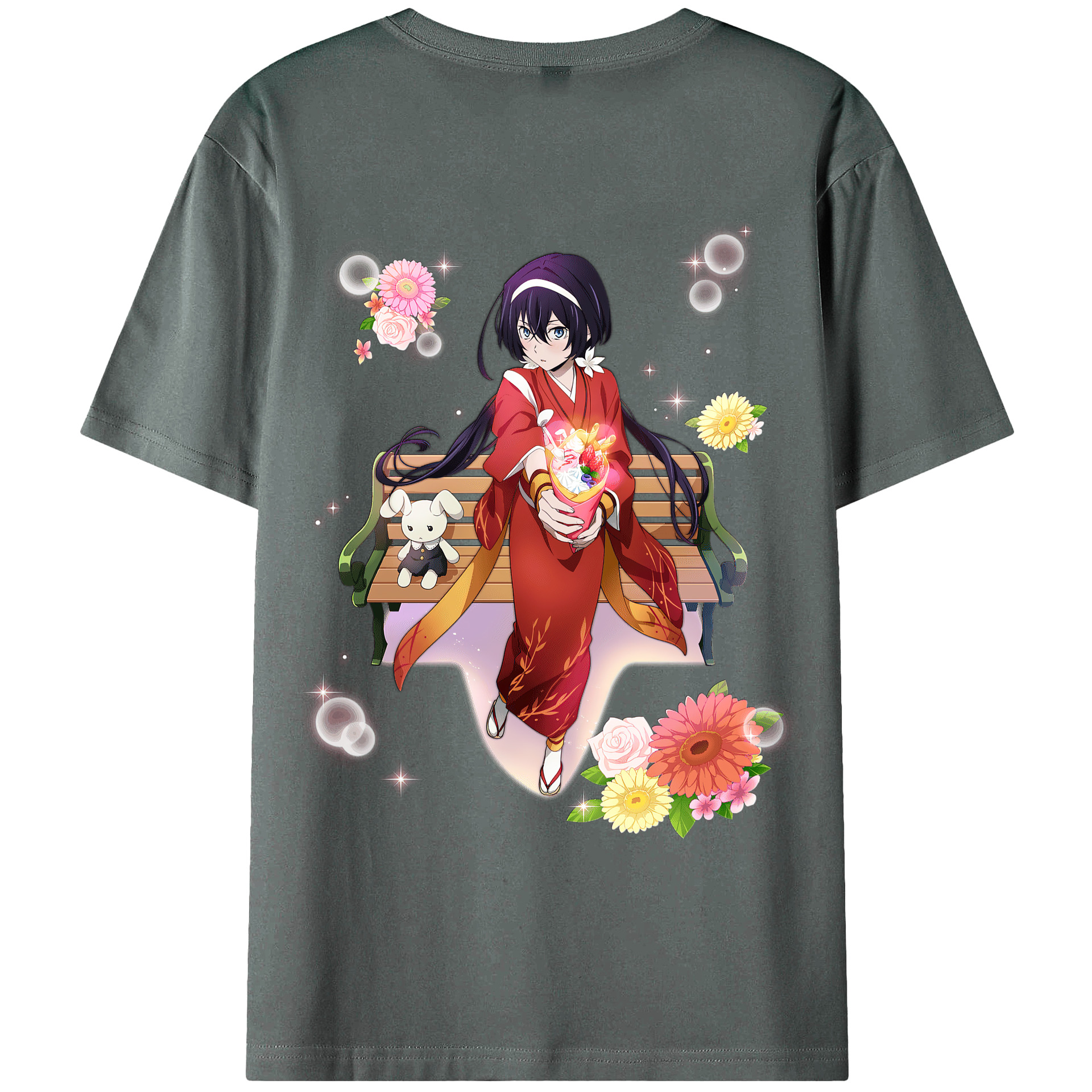 （画像用） 文豪ストレイドッグス Bungo Stray Dogs 綿100％ メンズ半袖Tシャツ（バックプリント） 通気性